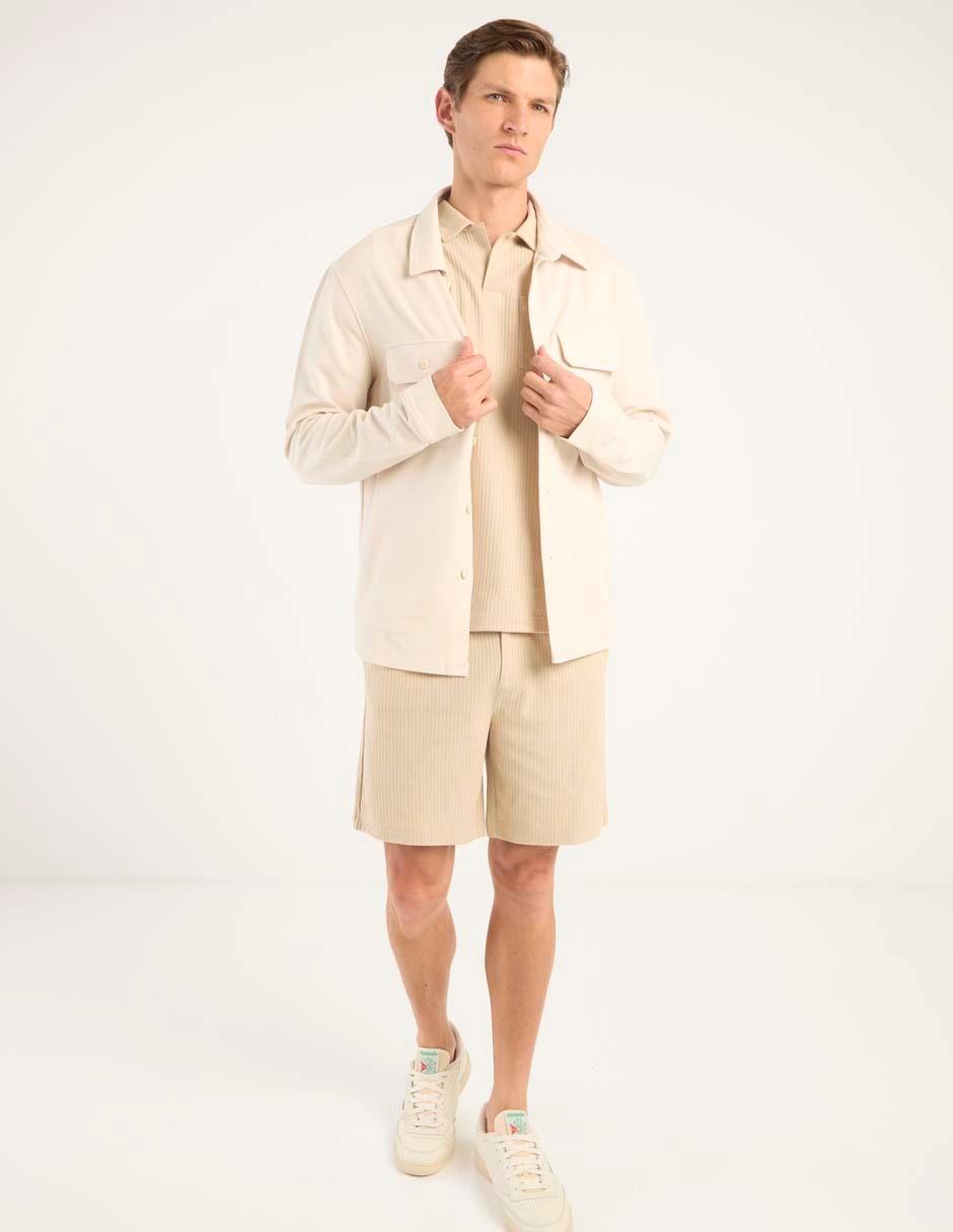 Sobrecamisa casual Contempo de algodón manga larga para hombre