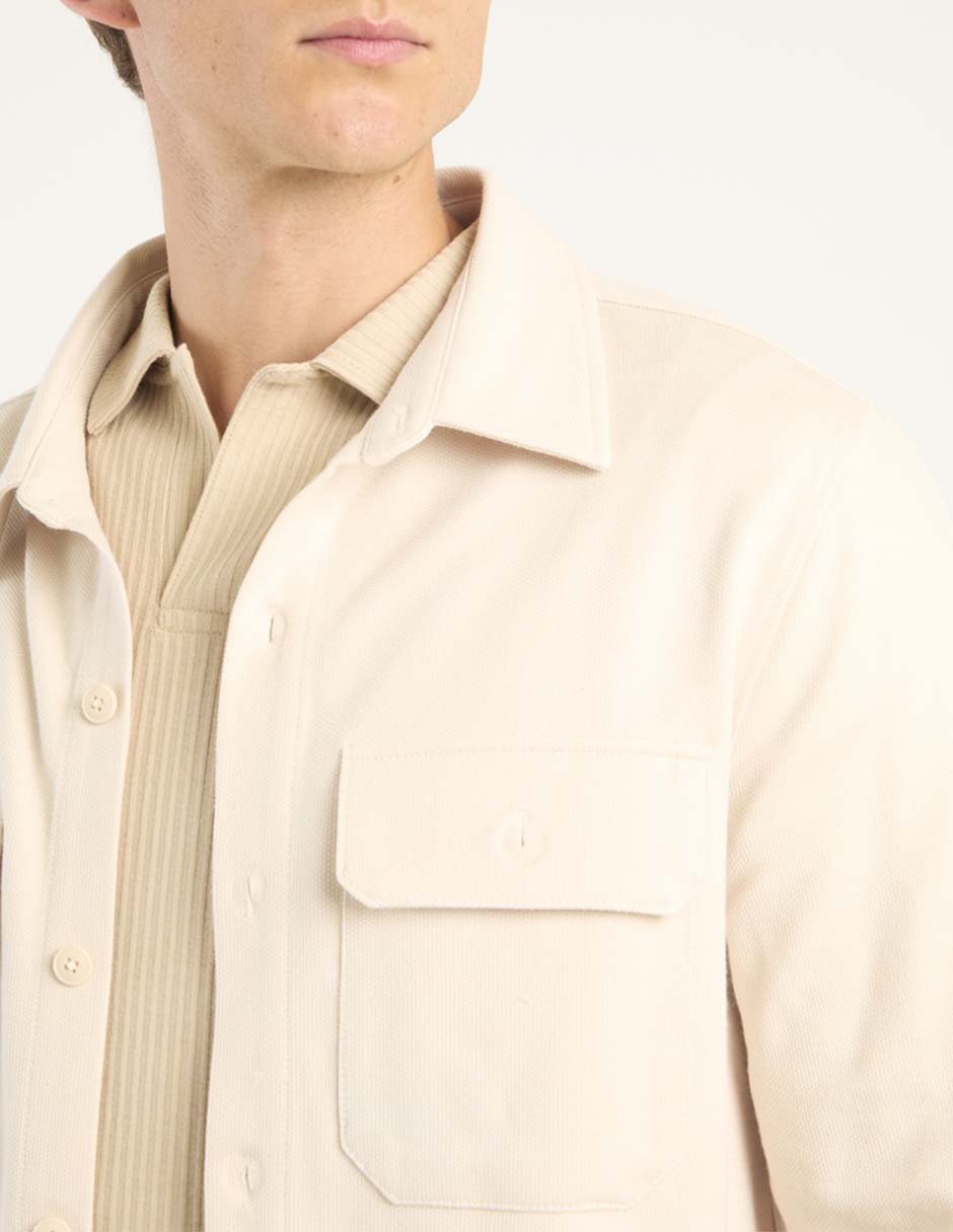 Sobrecamisa casual Contempo de algodón manga larga para hombre