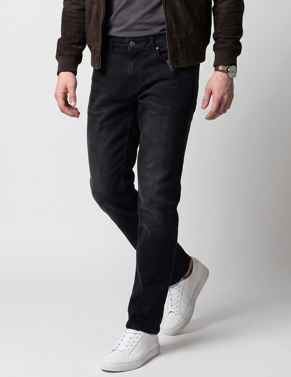 Jeans slim lavado obscuro para hombre