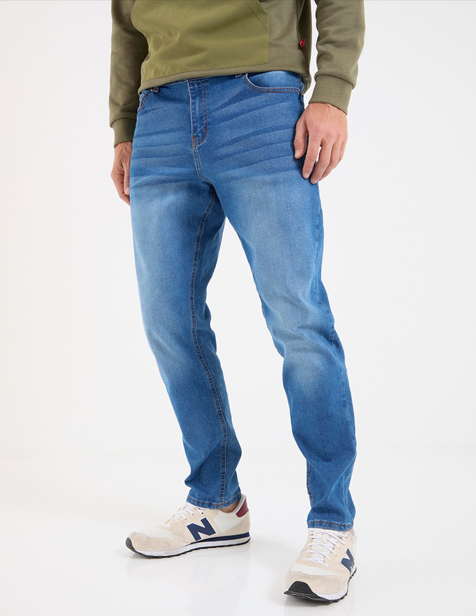 Jeans slim deslavado para hombre 1