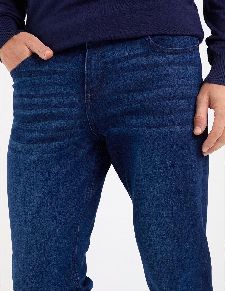 Jeans slim lavado deslavado para hombre 4