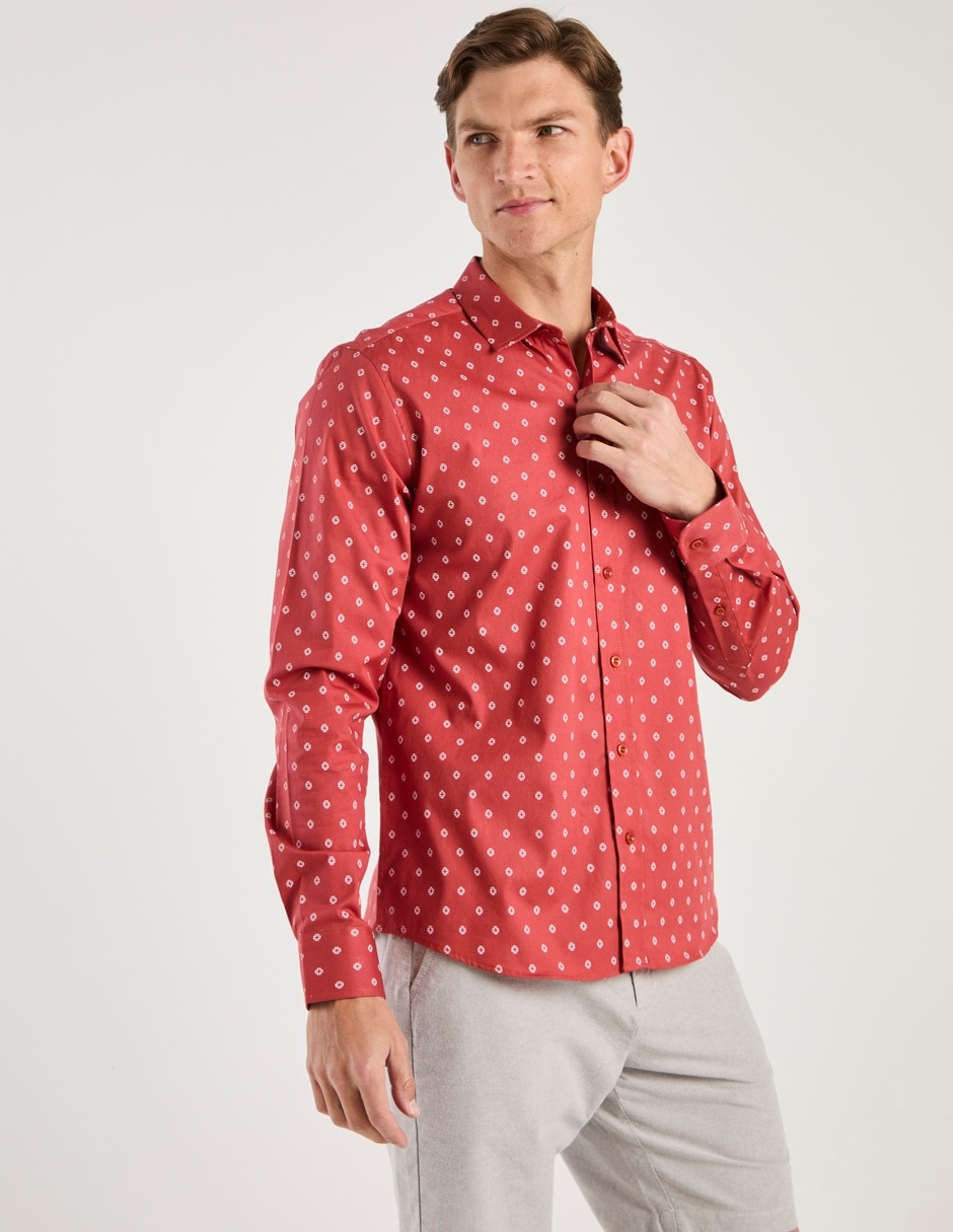 Camisa casual de algodón manga larga para hombre Camisa casual de algodón manga larga para hombre