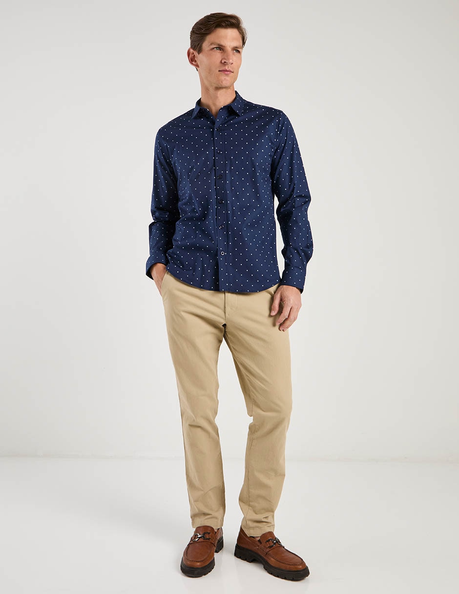 Camisa casual de algodón manga larga para hombre 4