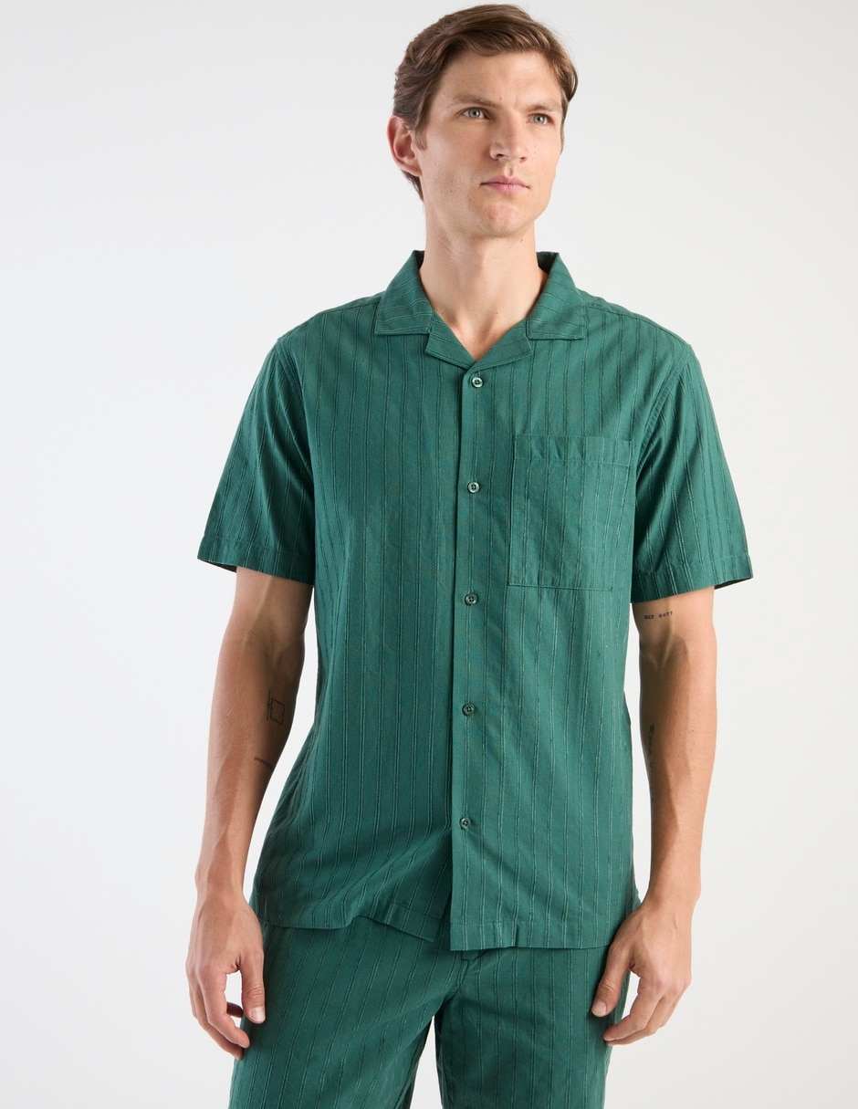 Camisa casual de algodón manga corta para hombre Camisa casual de algodón manga corta para hombre