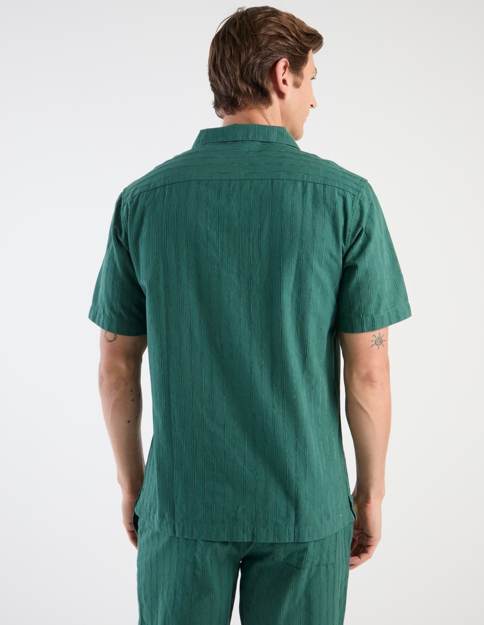 Camisa casual Contempo de algodón manga corta para hombre