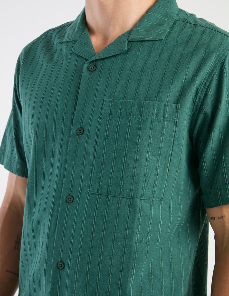 Camisa casual Contempo de algodón manga corta para hombre