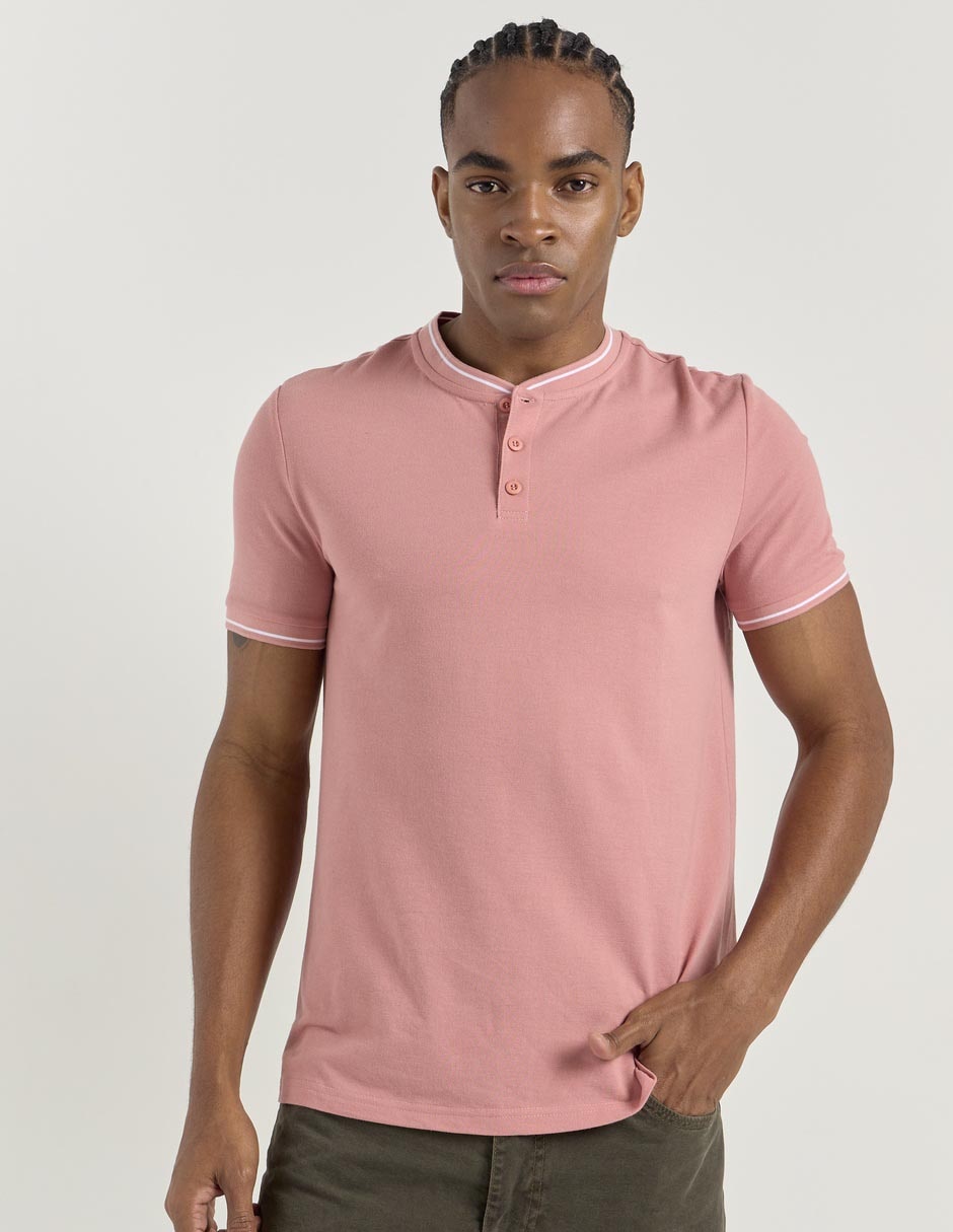 Playera Red Line cuello henley para hombre Playera Red Line cuello henley para hombre