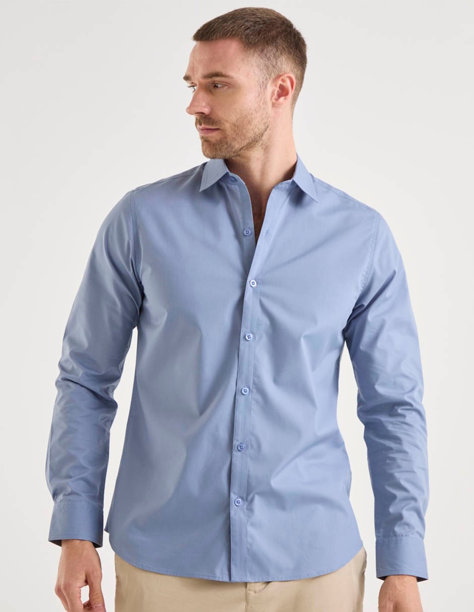 Camisa de vestir manga larga para hombre