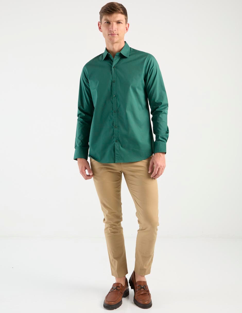 Camisa de vestir Contempo manga larga para hombre