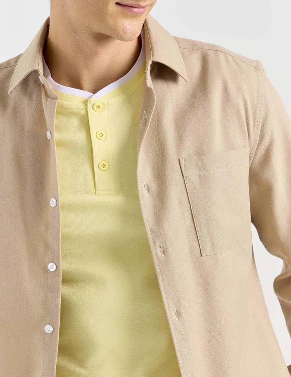 Camisa casual de algodón manga larga para hombre 4