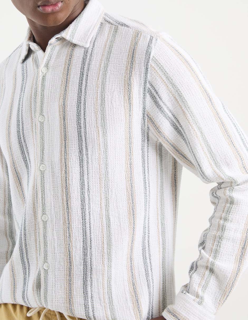 Camisa casual manga larga para hombre 4