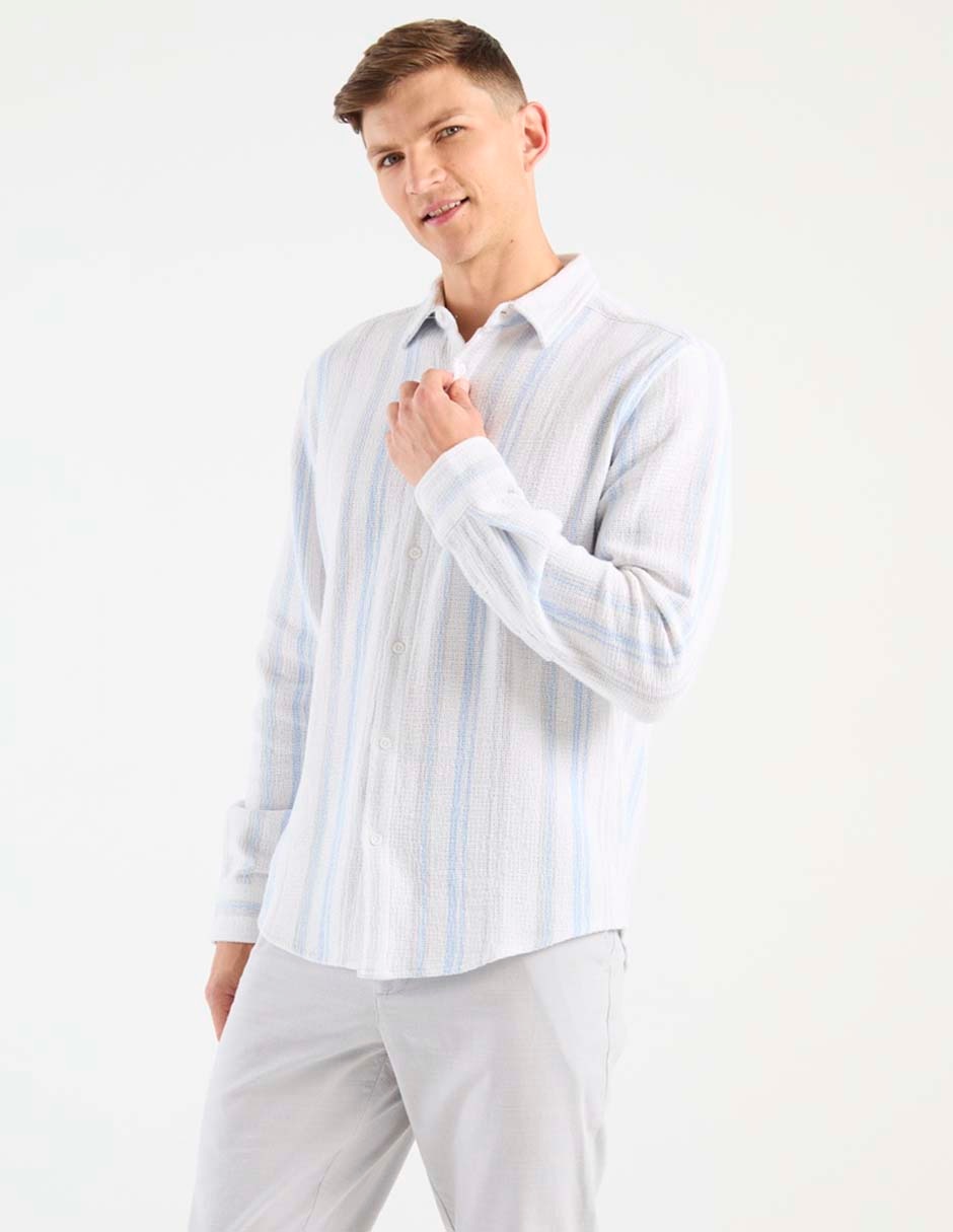 Camisa casual manga larga para hombre