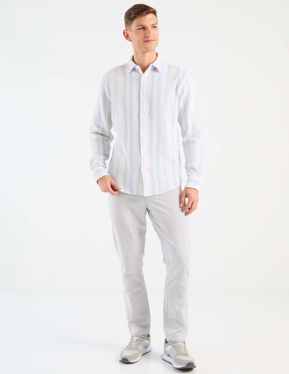 Camisa casual Contempo manga larga para hombre