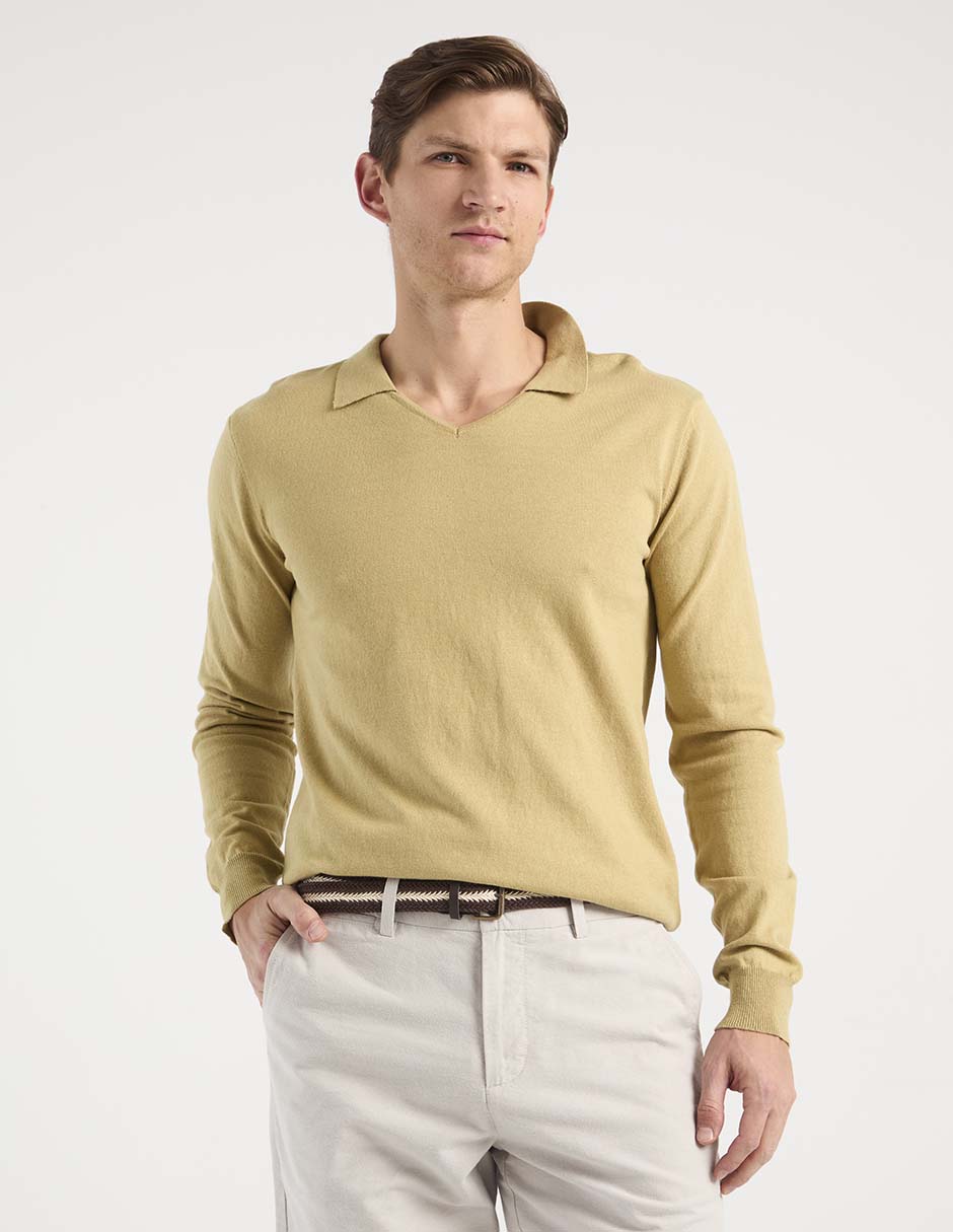 Suéter cuello camisero para hombre Suéter cuello camisero para hombre