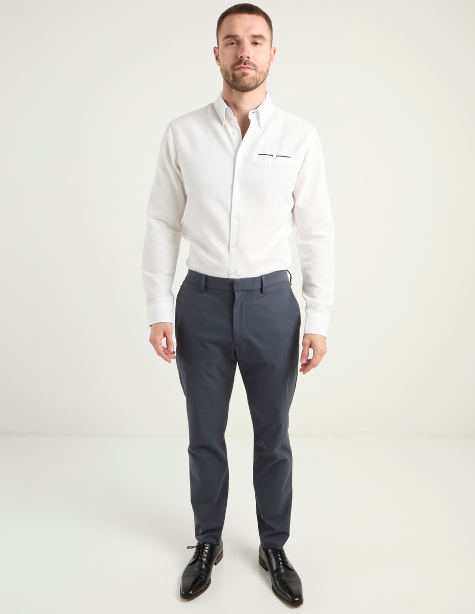 Camisa formal de algodón manga larga para hombre 5