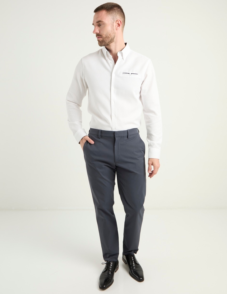 Camisa formal de algodón manga larga para hombre 4