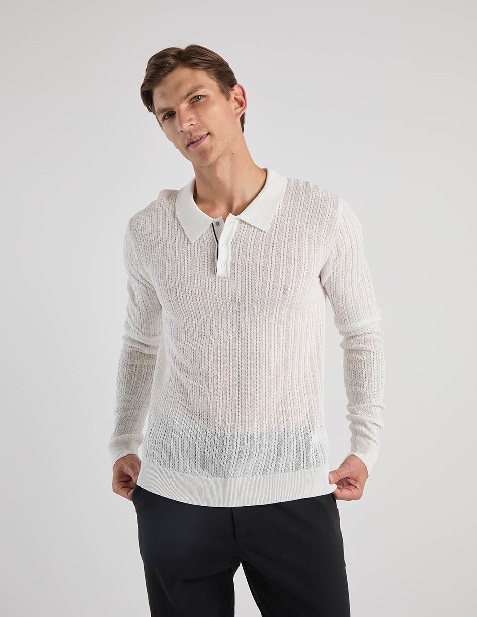 Suéter cuello polo para hombre 2