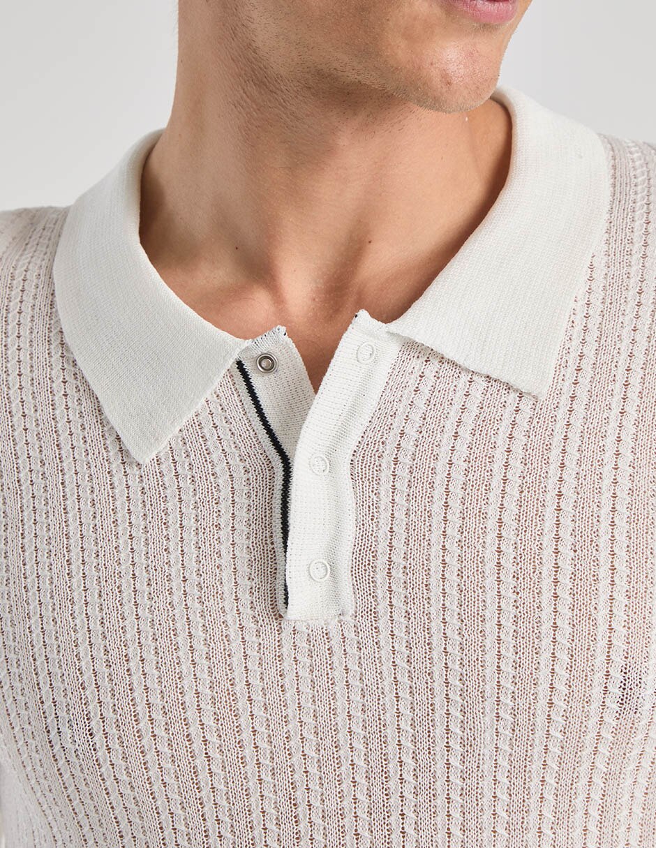 Suéter cuello polo para hombre 4