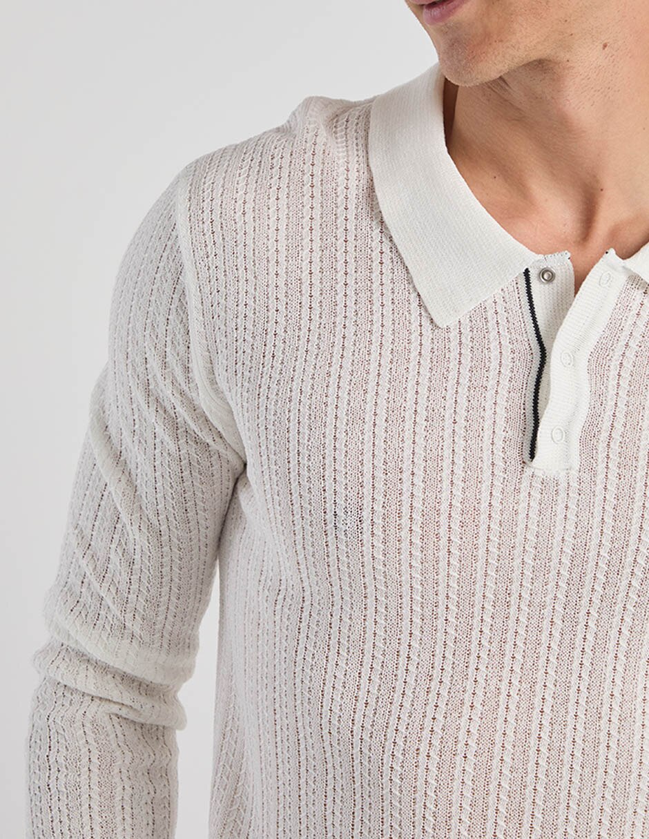 Suéter cuello polo para hombre 5