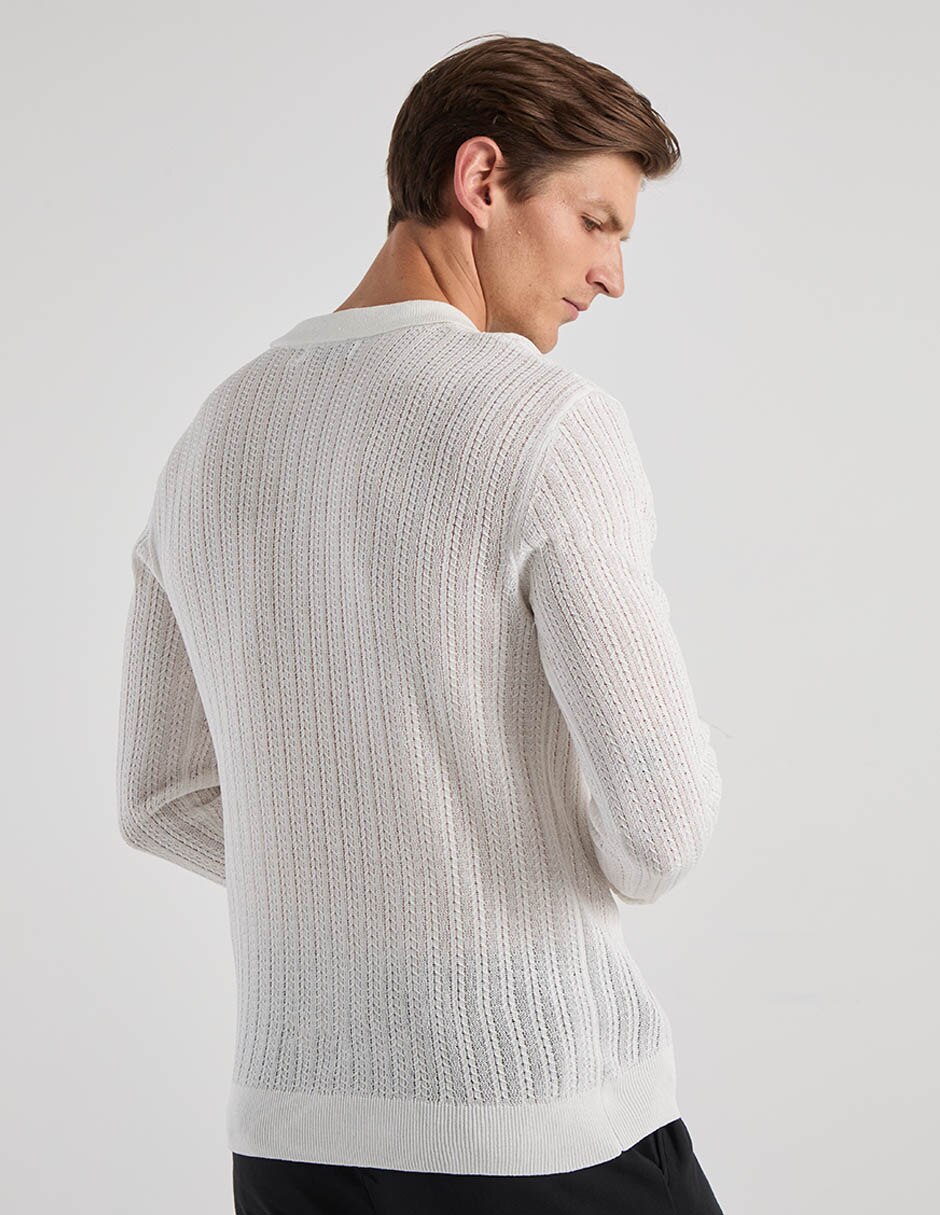 Suéter cuello polo para hombre 6