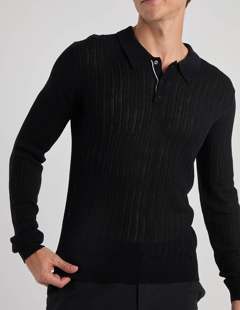 Suéter Contempo cuello polo para hombre