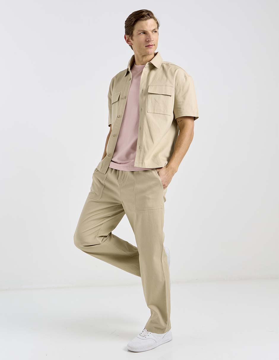 Pantalón straight Contempo de algodón para hombre