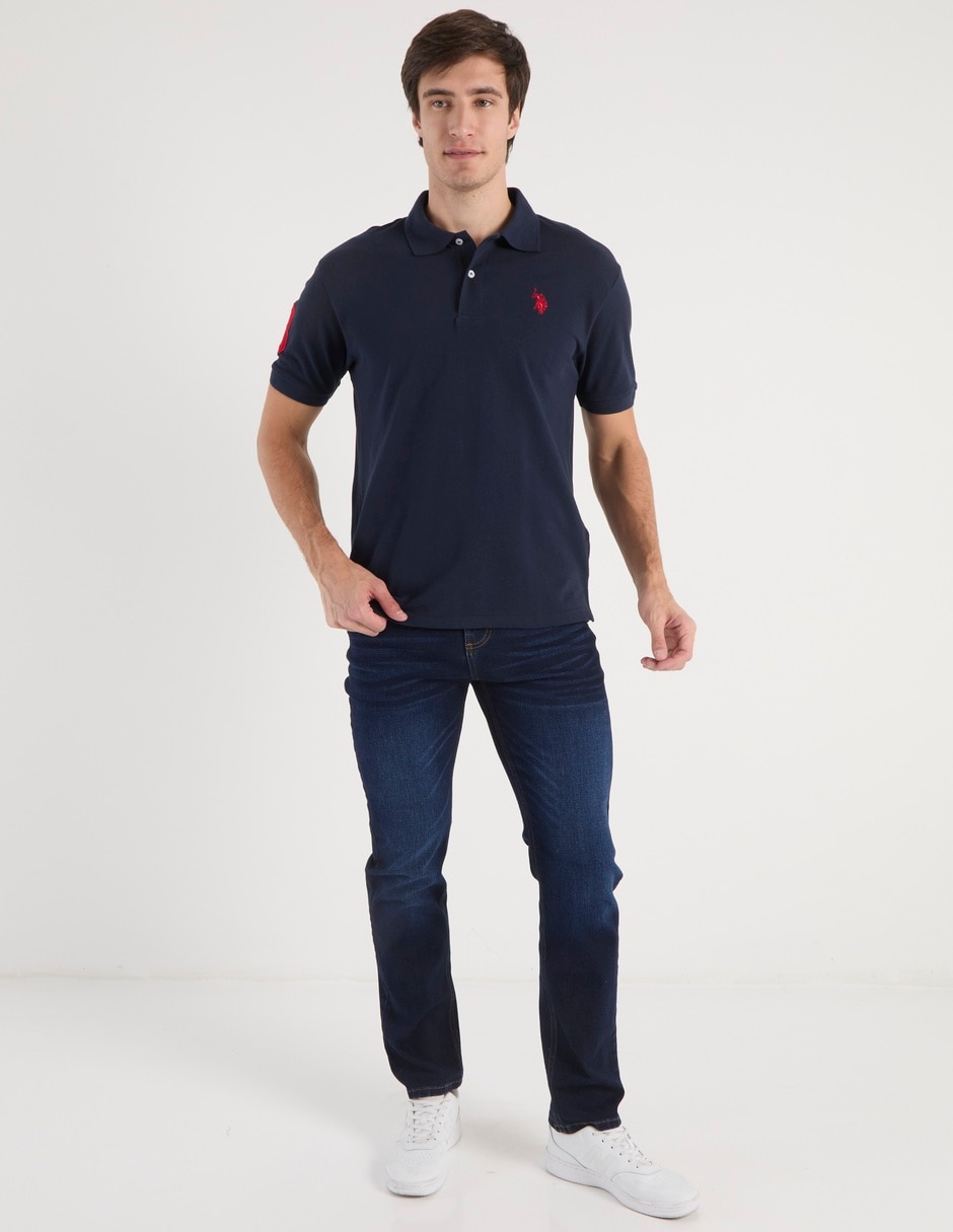 Jeans straight lavado whisker para hombre 7