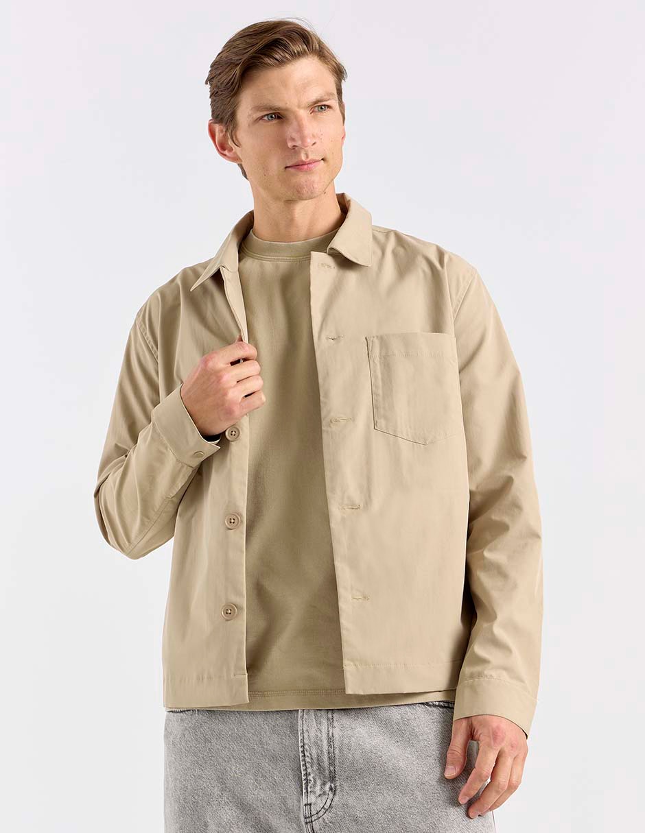 Sobrecamisa casual manga larga para hombre