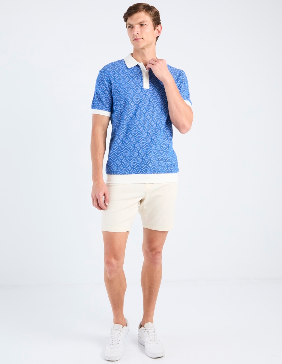 Playera tipo polo Contempo estampado para hombre