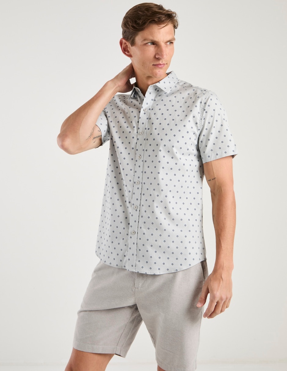 Camisa casual de algodón manga corta para hombre Camisa casual de algodón manga corta para hombre