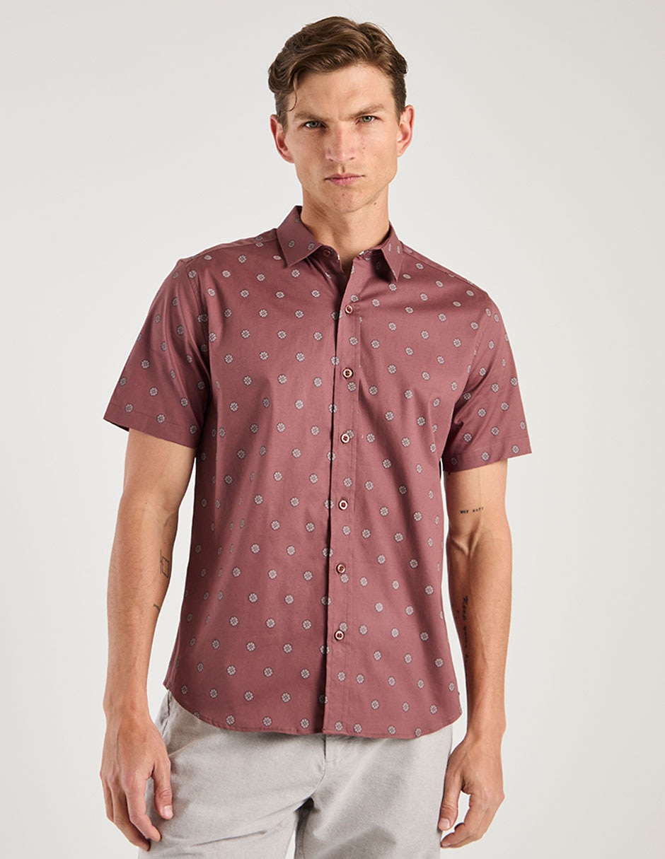 Camisa casual de algodón manga corta para hombre Camisa casual de algodón manga corta para hombre