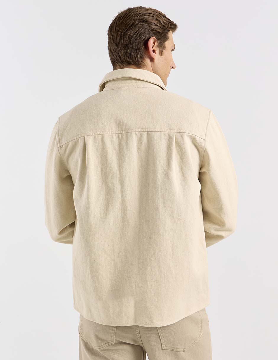 Sobrecamisa casual de mezclila manga larga para hombre 2