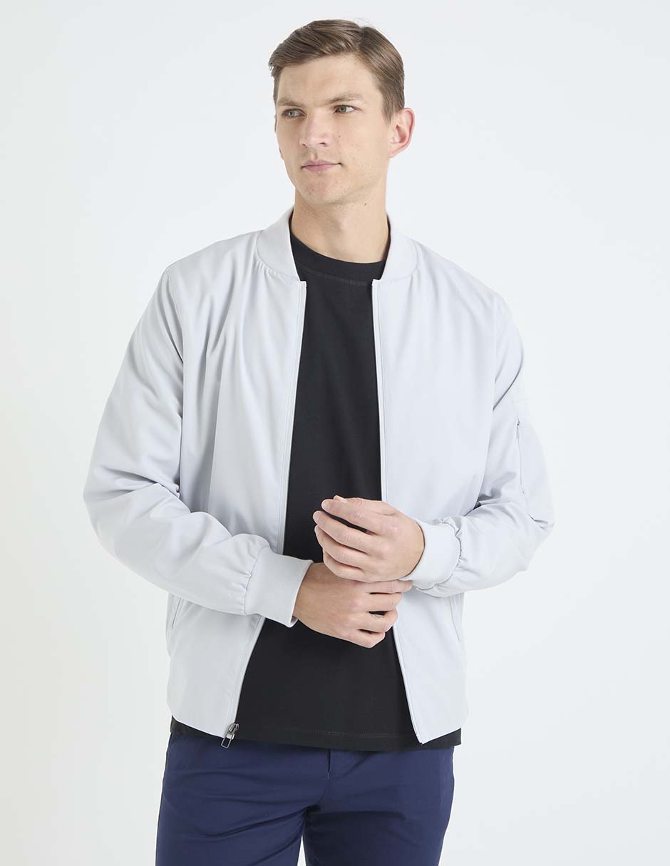 Chamarra bomber con bolsillos para hombre Chamarra bomber con bolsillos para hombre