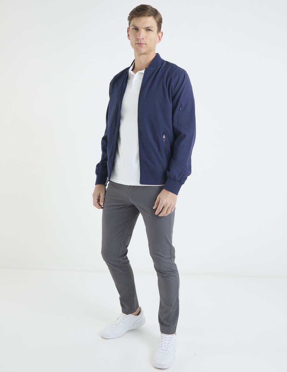 Chamarra bomber Contempo con bolsillos para hombre