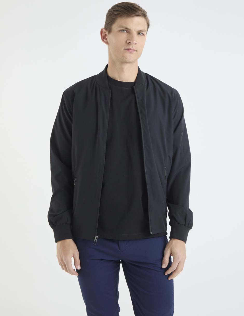 Chamarra bomber con bolsillos para hombre Chamarra bomber con bolsillos para hombre