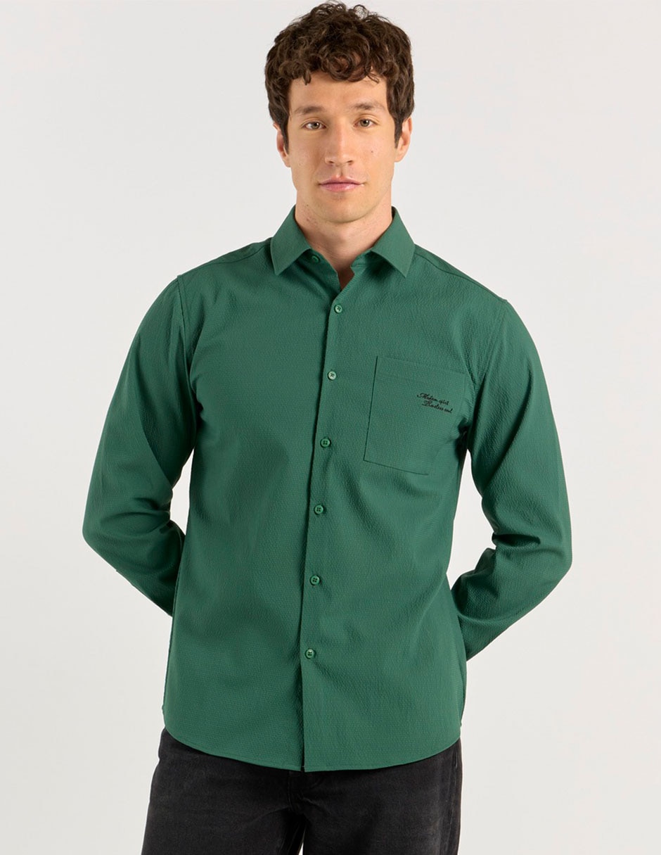 Camisa casual manga larga para hombre