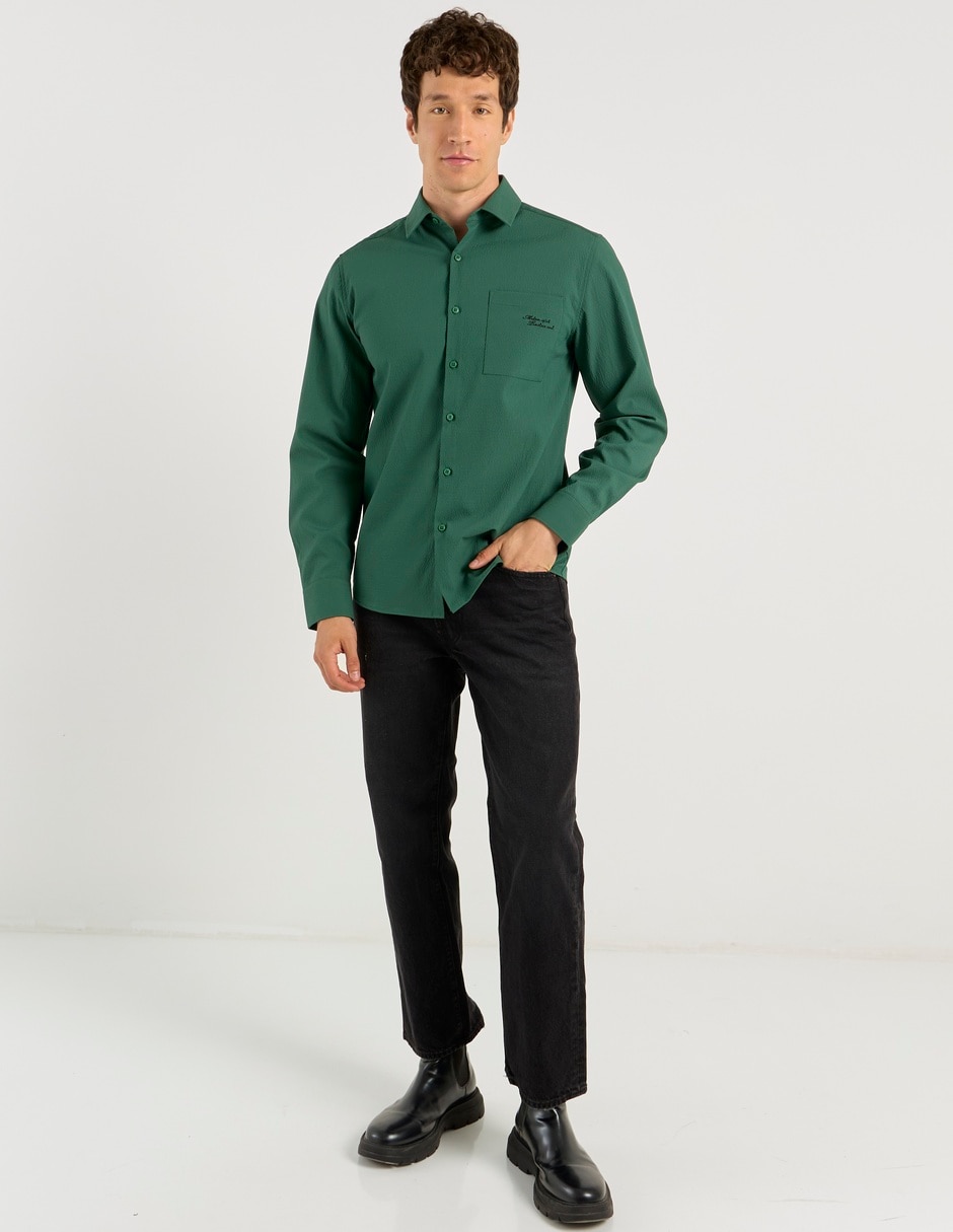 Camisa casual manga larga para hombre