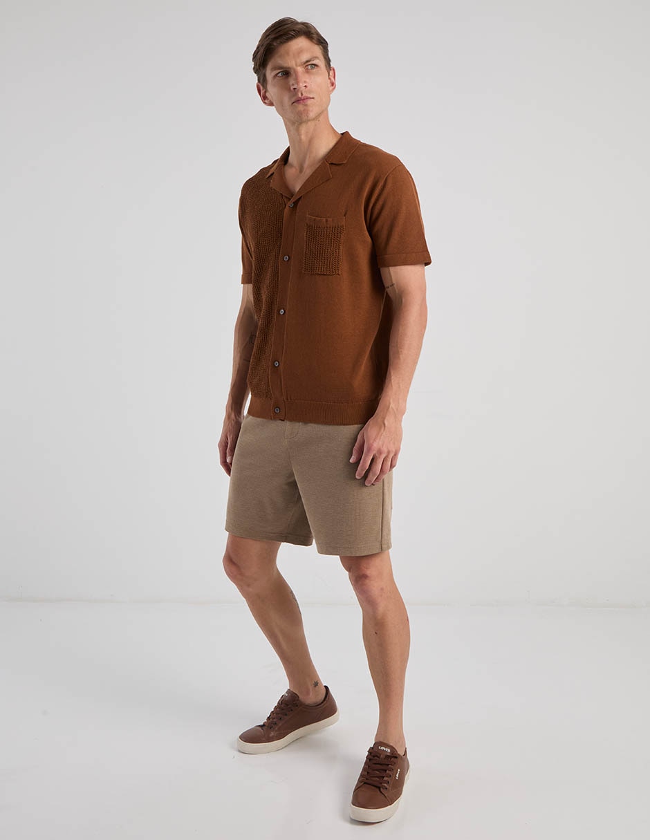 Camisa casual manga corta para hombre