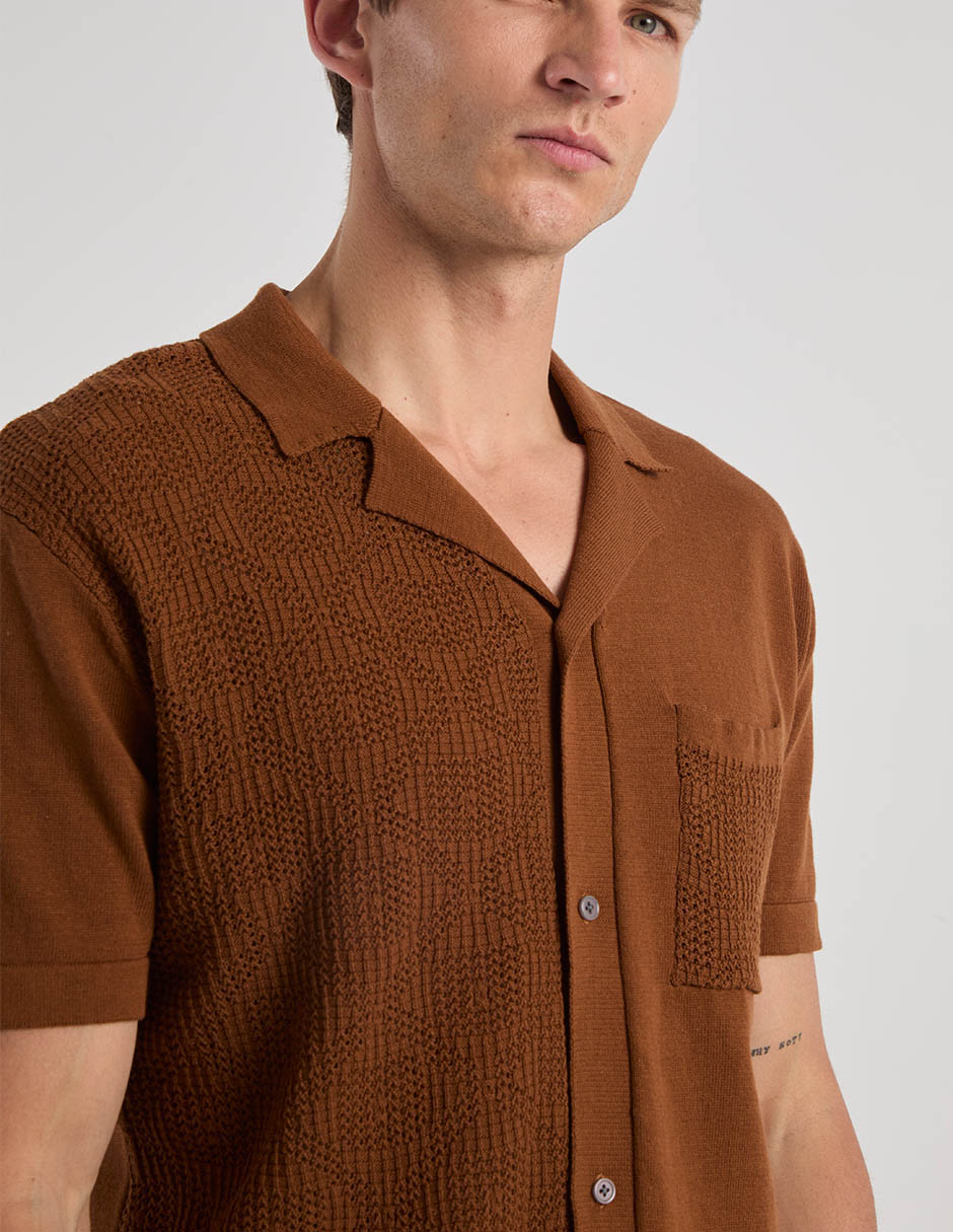 Camisa casual manga corta para hombre
