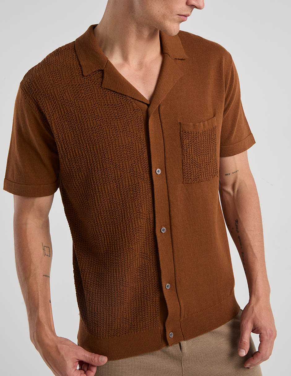 Camisa casual manga corta para hombre