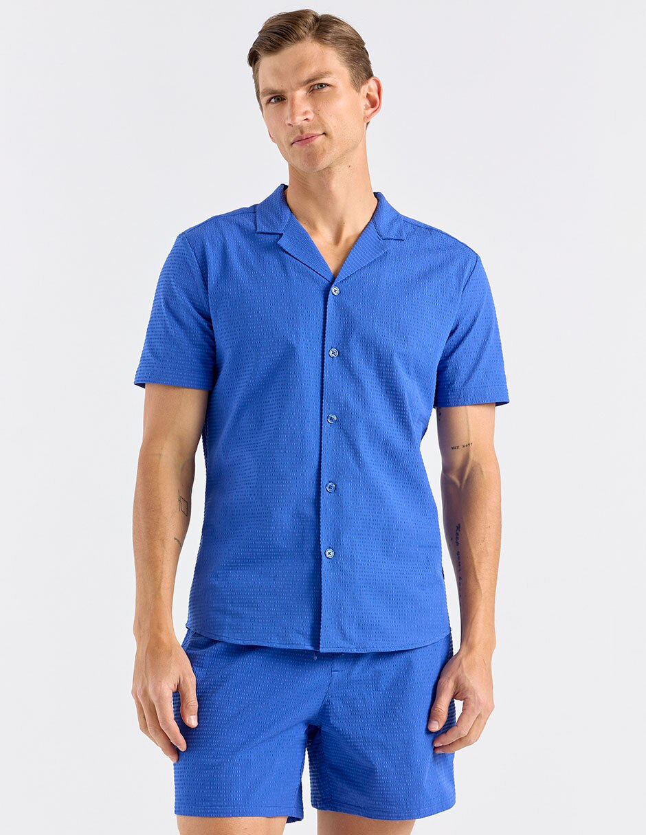 Camisa playa manga corta para hombre 2