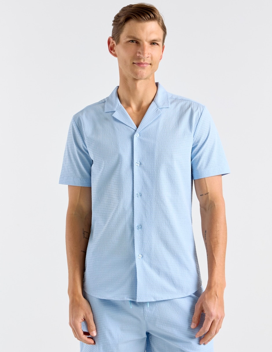 Camisa playa manga corta para hombre 5