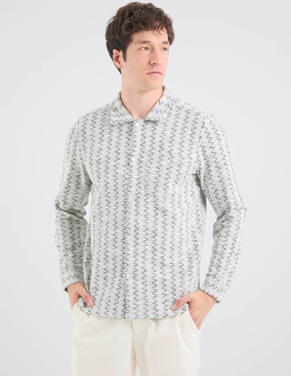 Camisa casual Contempo manga larga para hombre