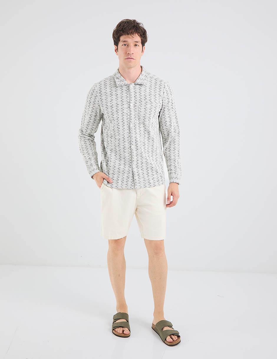 Camisa casual Contempo manga larga para hombre