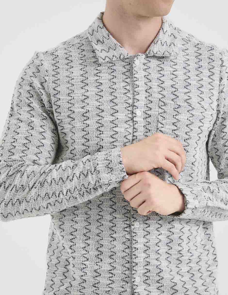 Camisa casual Contempo manga larga para hombre