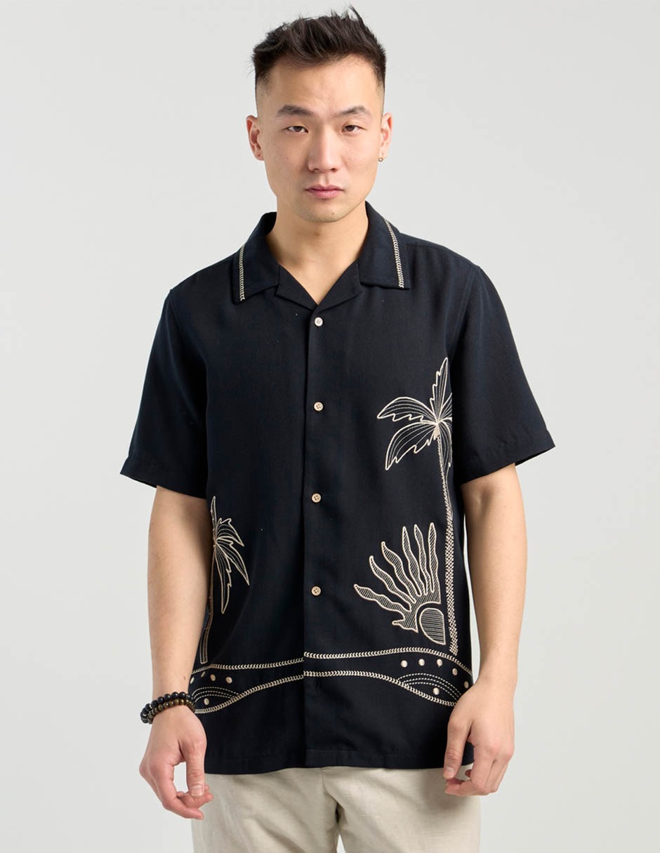 Camisa casual Contempo manga corta para hombre