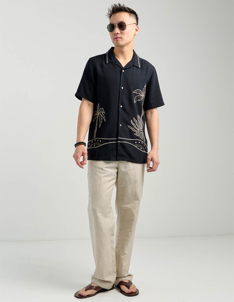 Camisa casual Contempo manga corta para hombre
