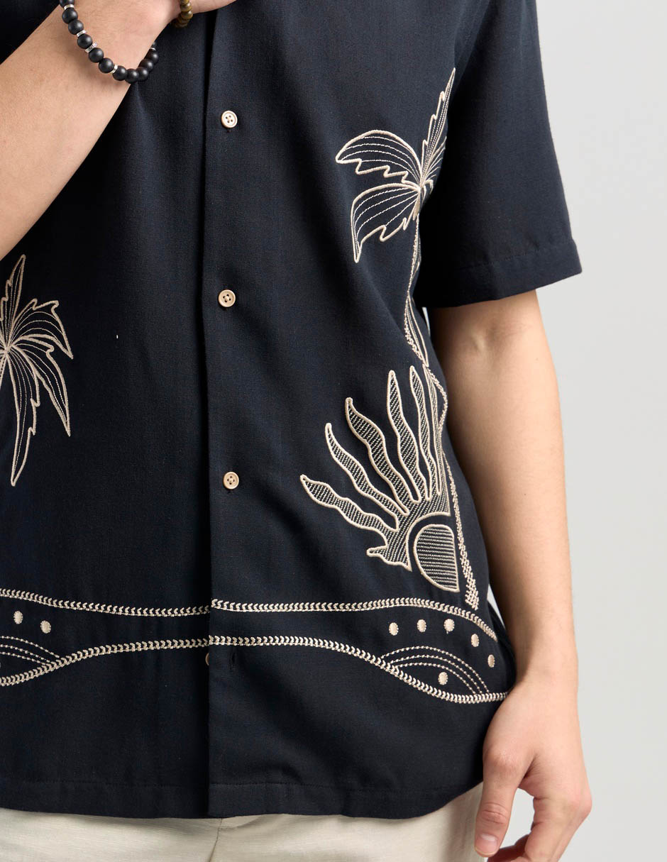Camisa casual Contempo manga corta para hombre