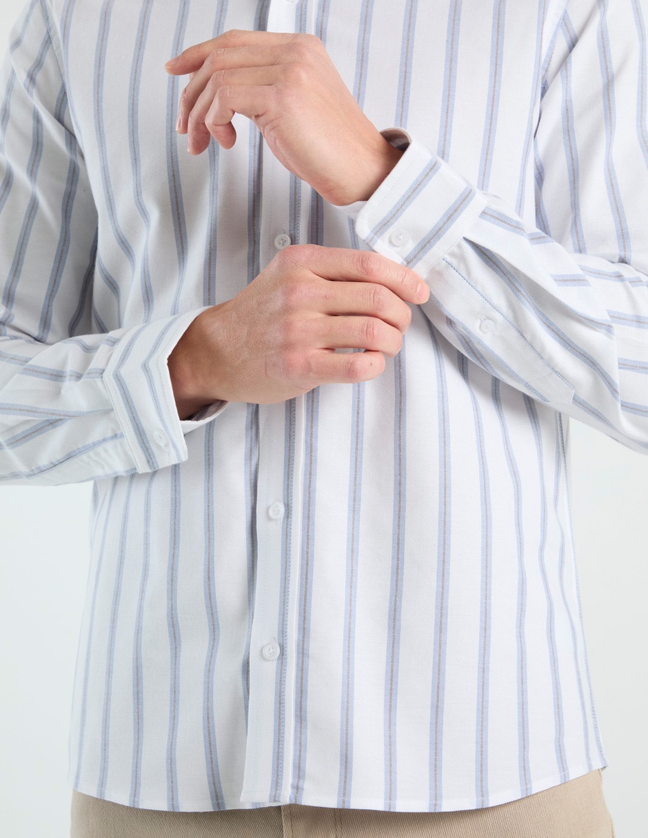 Camisa casual manga larga para hombre 5