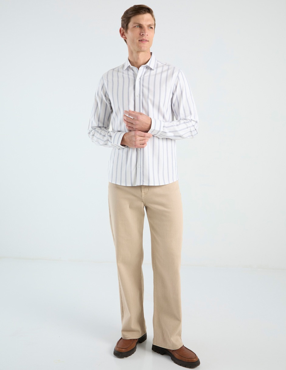 Camisa casual manga larga para hombre 5
